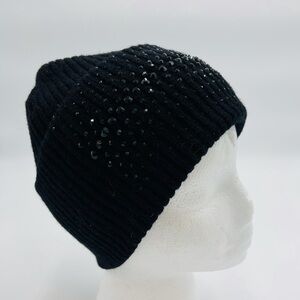 NWOT BLACK BEJEWELED STRETCHY BEANIE